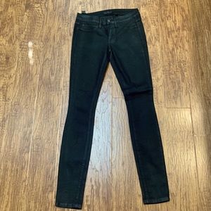 bebe Black Coated Skinny Jeans Size 27